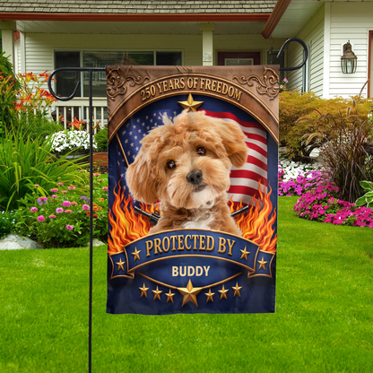 Custom Dog Photo America 250 Years Of Freedom Garden Flag | Patriotic 4th Of July Outdoor Decor 684703