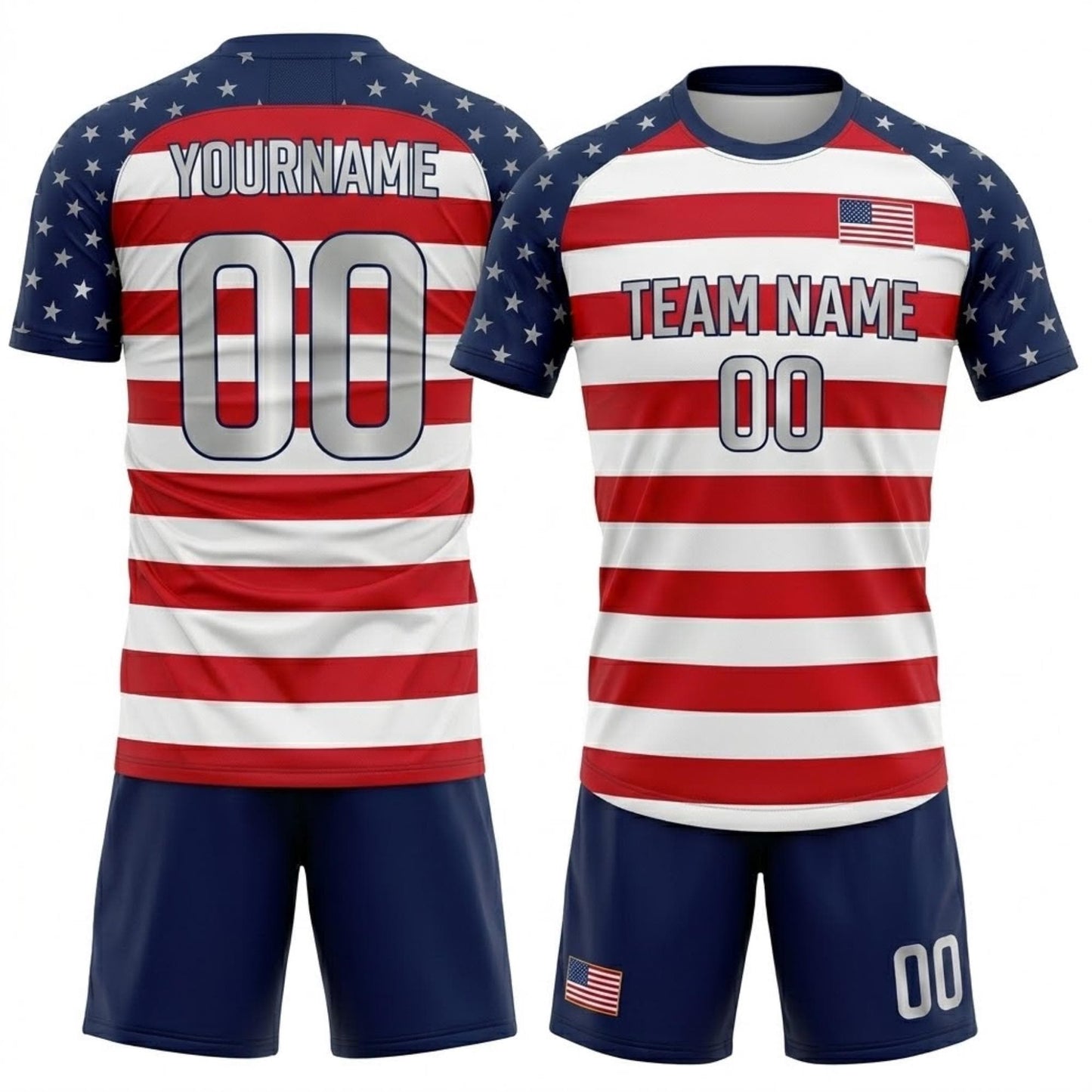 Personalized USA 2026 Soccer Jersey Set, Custom Name And Number America Shirt, Patriotic Soccer Uniform Kit 685387