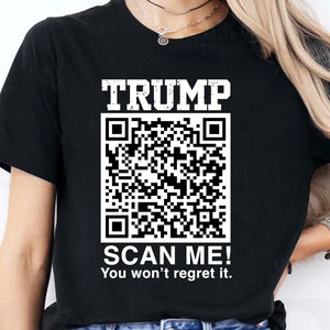 QR President Trump Dance Shirt, Scan Me You Won't Regret, Funny Qr Scan me, 45/47 Trump Dancing Code Shirt Dark 681887 - GOP