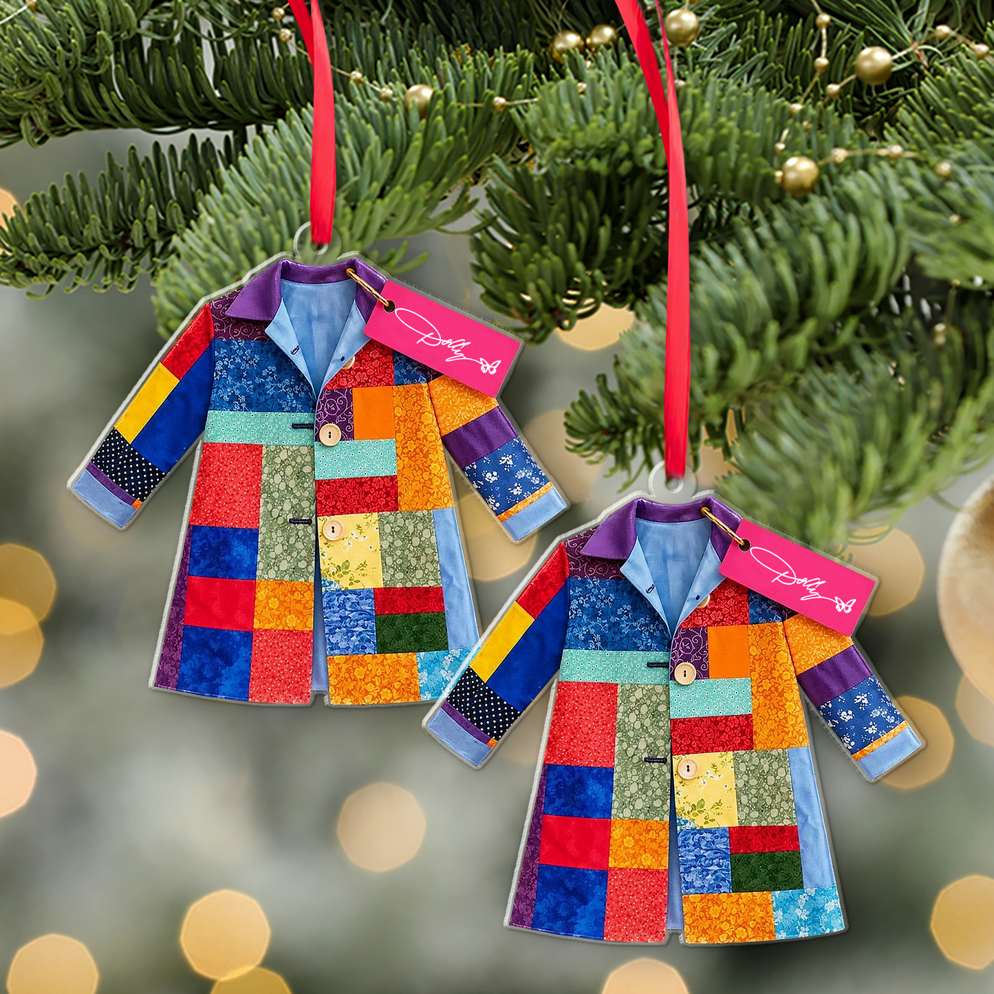 Dolly Parton Coat Of Many Colors Acrylic Ornament, Country Music Christmas Ornament, Dolly Fan Gift 686193