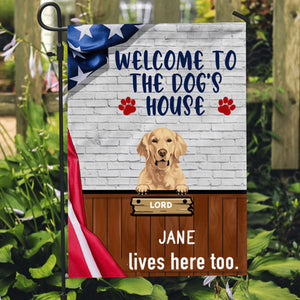 Welcome To The Dogs House Personalized Custom Dog Garden Flag