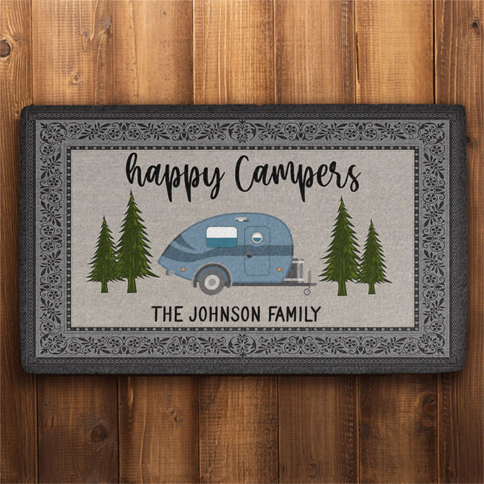 Happy Campers Personalized Camping Doormat