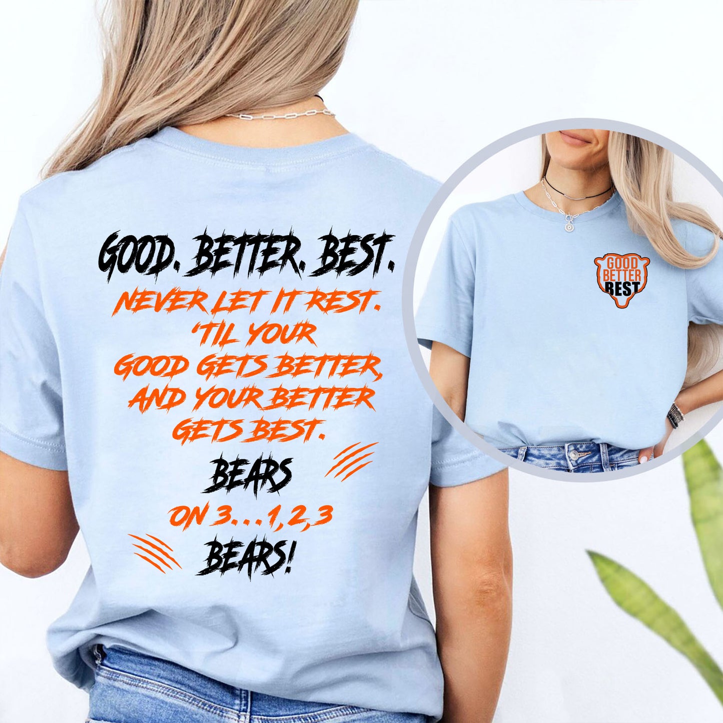 Chicago Football Good Better Best Bright Shirt, Bear Down Hoodie, Chicago Sports Pocket & Back Shirt 684147