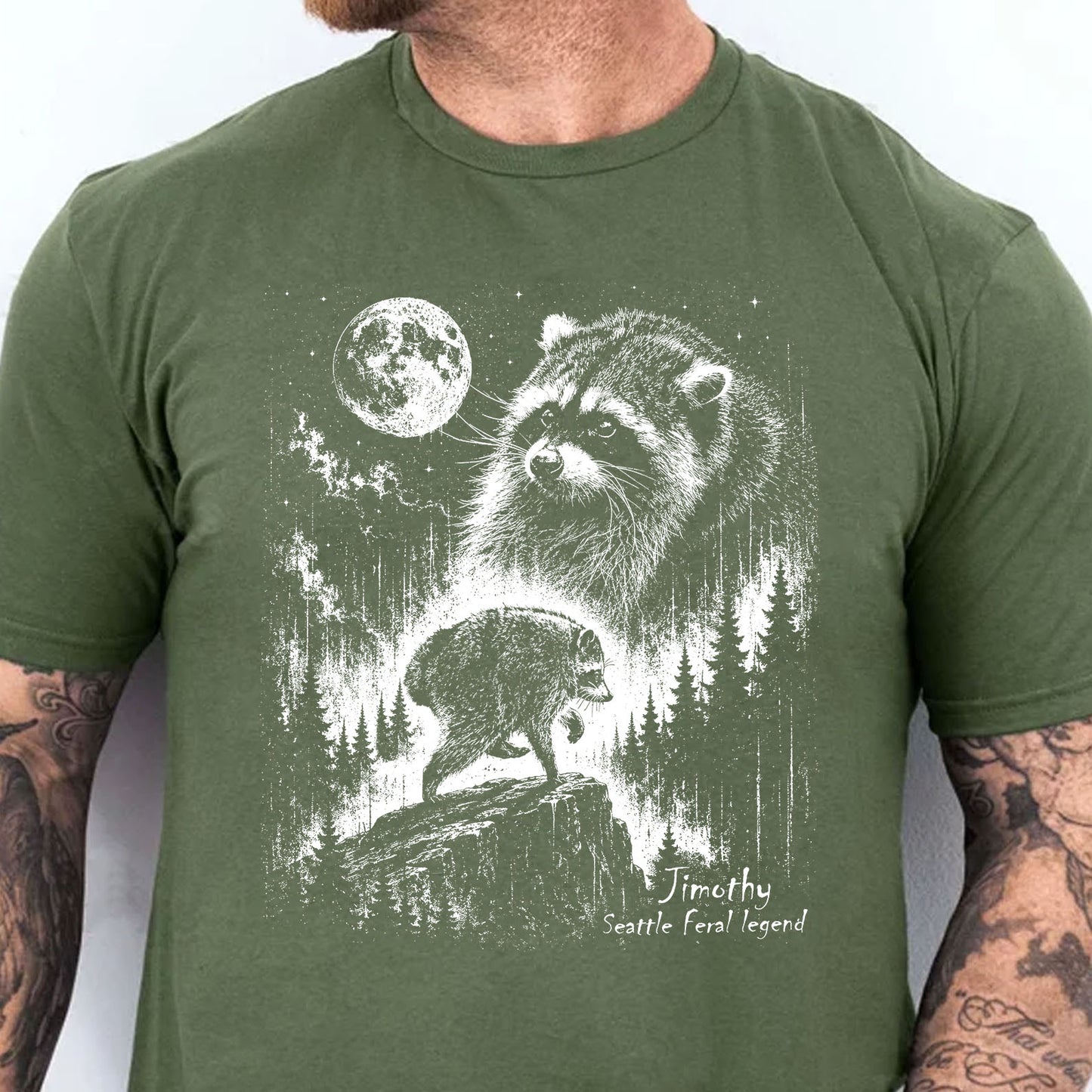 Vintage Jimothy Raccoon Seattle Feral Legend Dark Shirt, Funny Raccoon Tee 685682