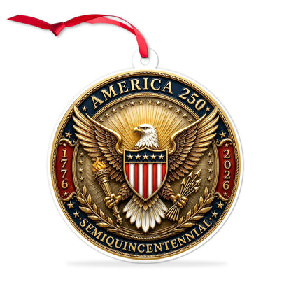 America 250 Semiquincentennial Acrylic Ornament, 1776-2026 Patriotic Eagle Christmas Tree Decor 685908