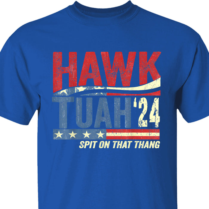 Hawk Tuah Spit On That Thang 2024 American Flag | Hawk Tuah Shirt | Election Shirt | Political Dark Tee C1081 - GOP