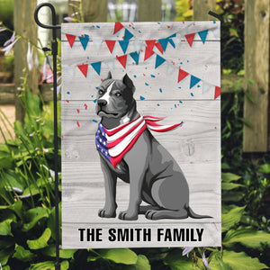 America Dog With Bright Background Personalized Custom Dog Garden Flag