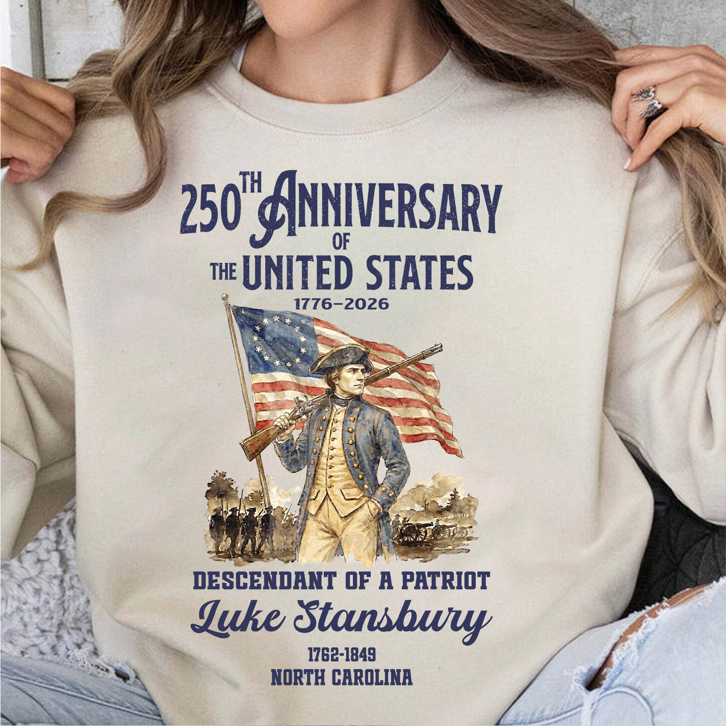 Custom USA 250th Descendant Of Patriot Bright Shirt | Patriotic Tee - Semiquincentennial Gift 684482