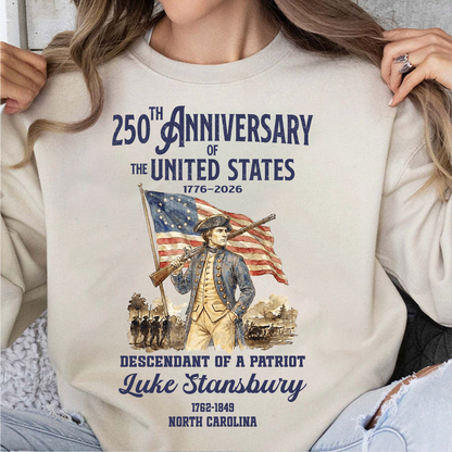 Custom USA 250th Descendant Of Patriot Bright Shirt | Patriotic Tee - Semiquincentennial Gift 684482