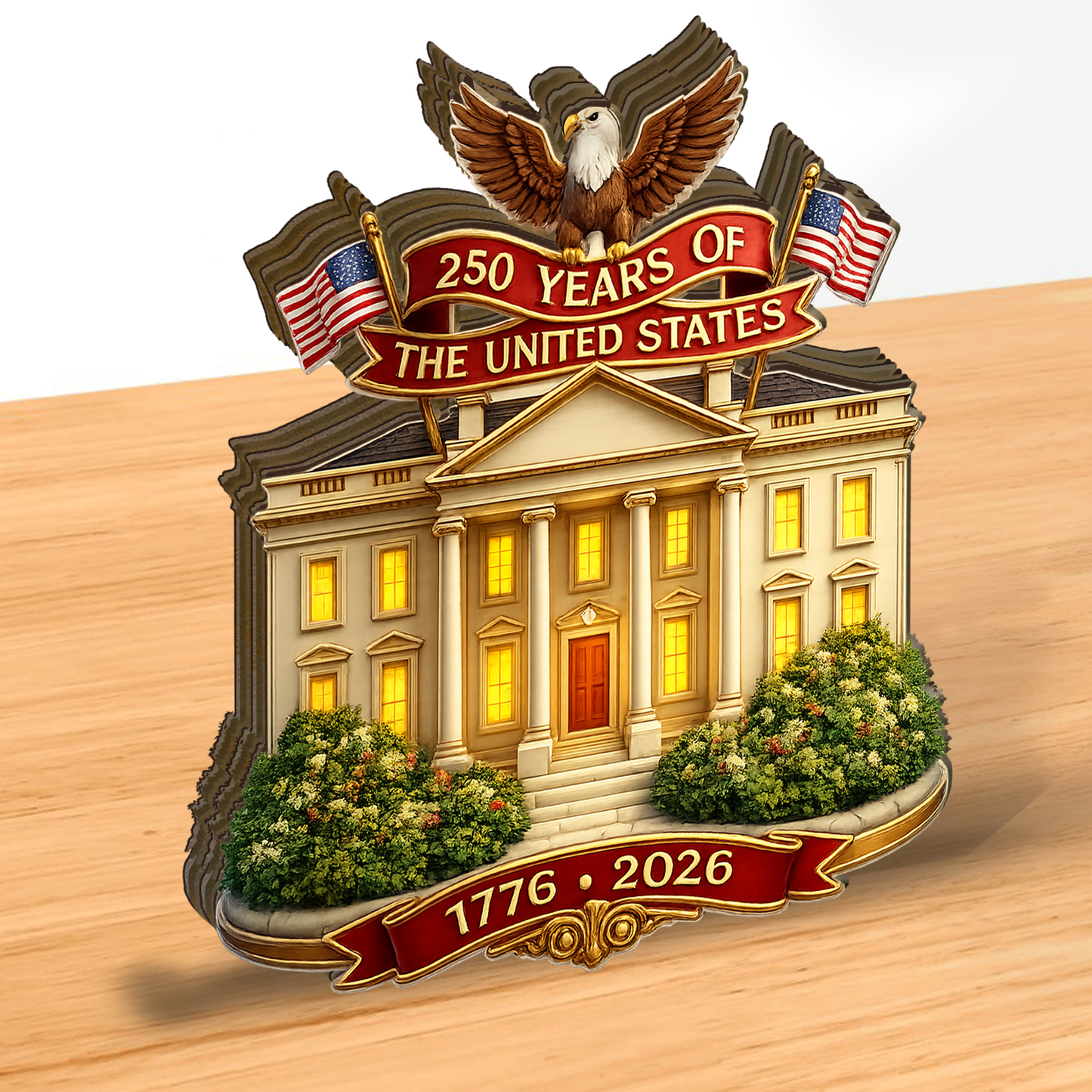 250 Years Of America Wooden Block | Personalized Wood Block | Patriotic 4th Of July Decoration 684987