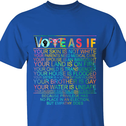 Vote as if Tshirt | Human Rights Shirt | LGBT Rights Gift | Womens Rights Shirt | Kamala Harris 2024 Shirt Dark T1540 - KH2
