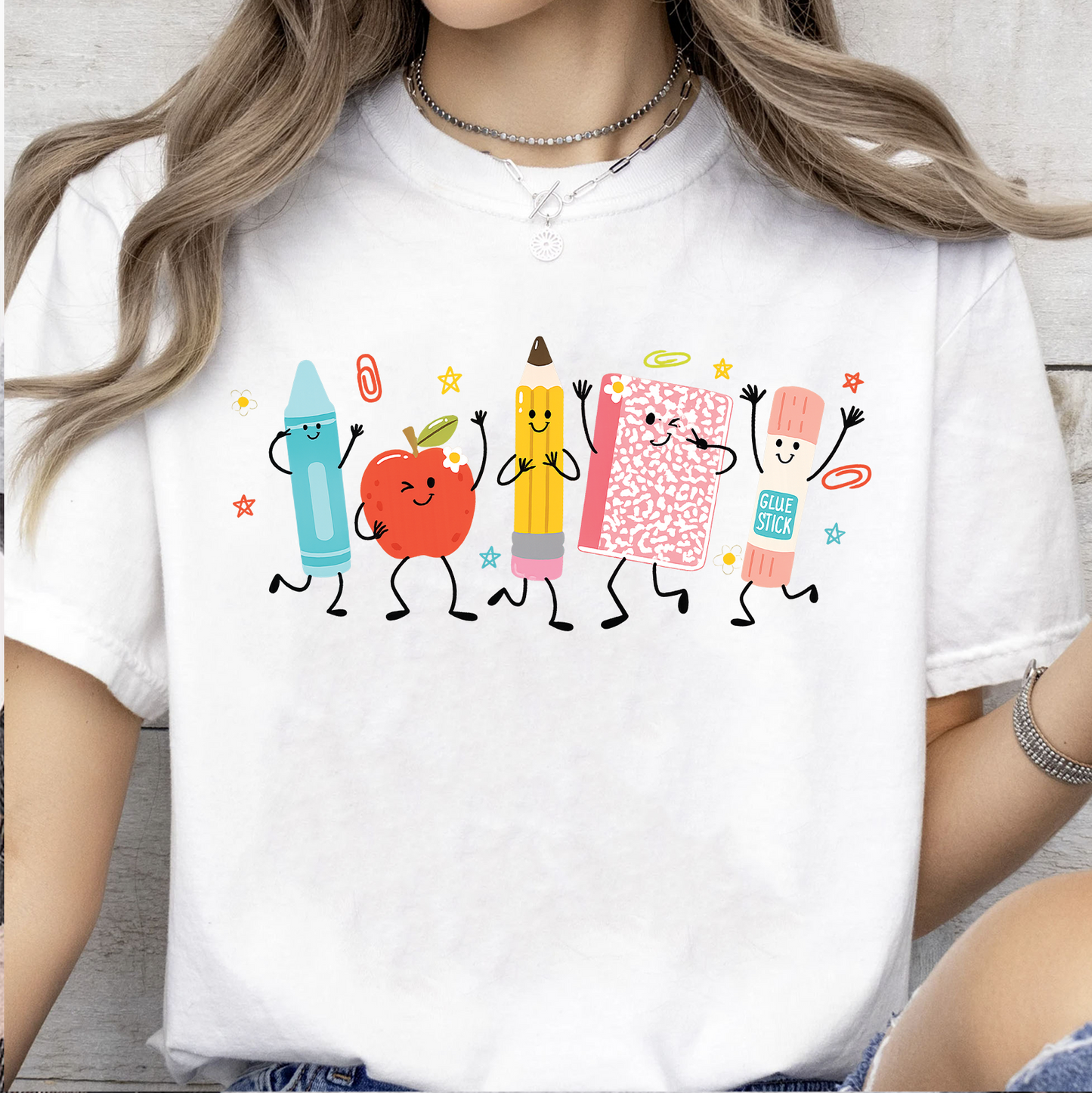Cute School Supplies Shirt, Crayon Pencil Notebook Tee, Back To School Shirt 685729