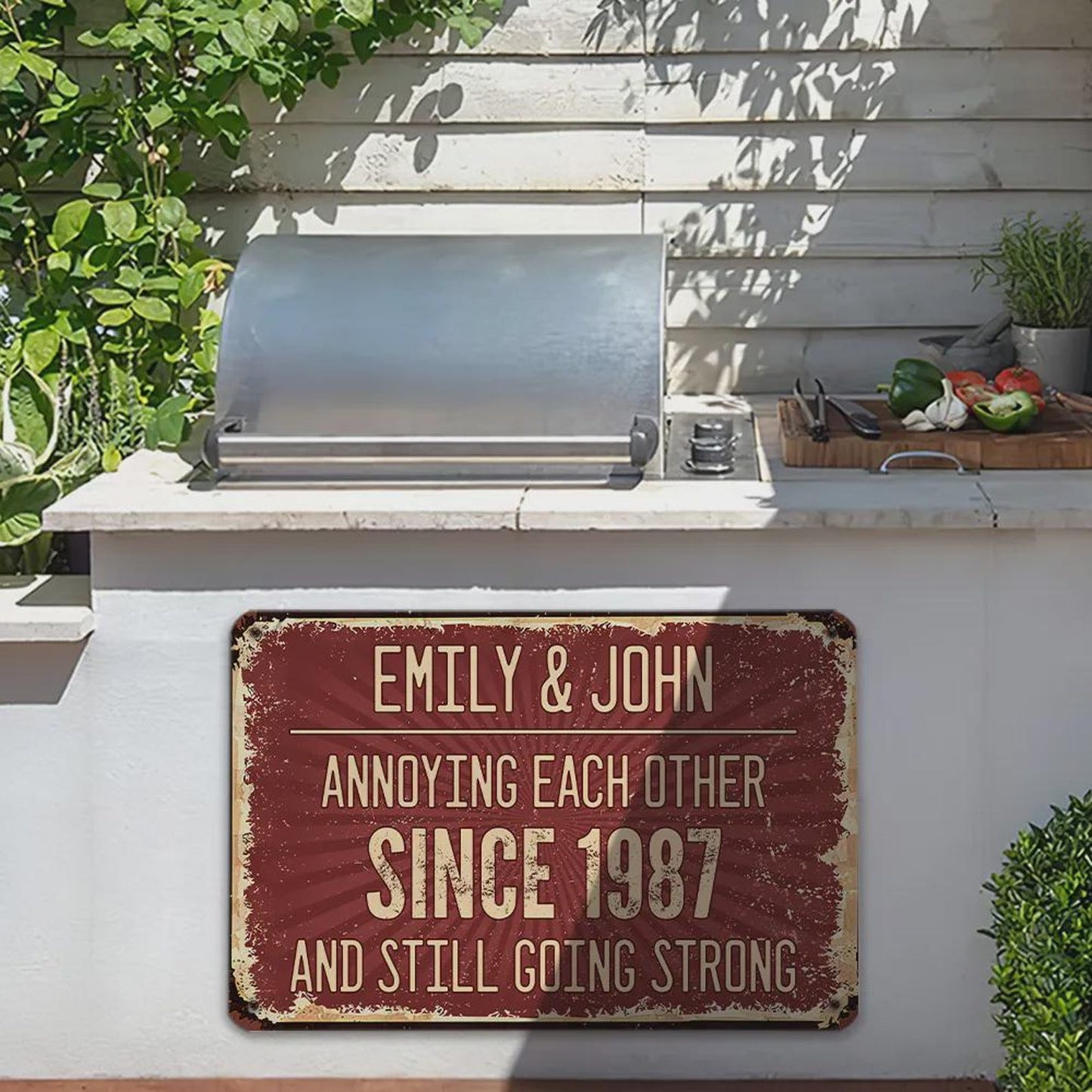 Personalized Annoying Each Other Since Metal Sign | Custom Name And Date Anniversary Wall Decor | Funny Gift For Couple 685496