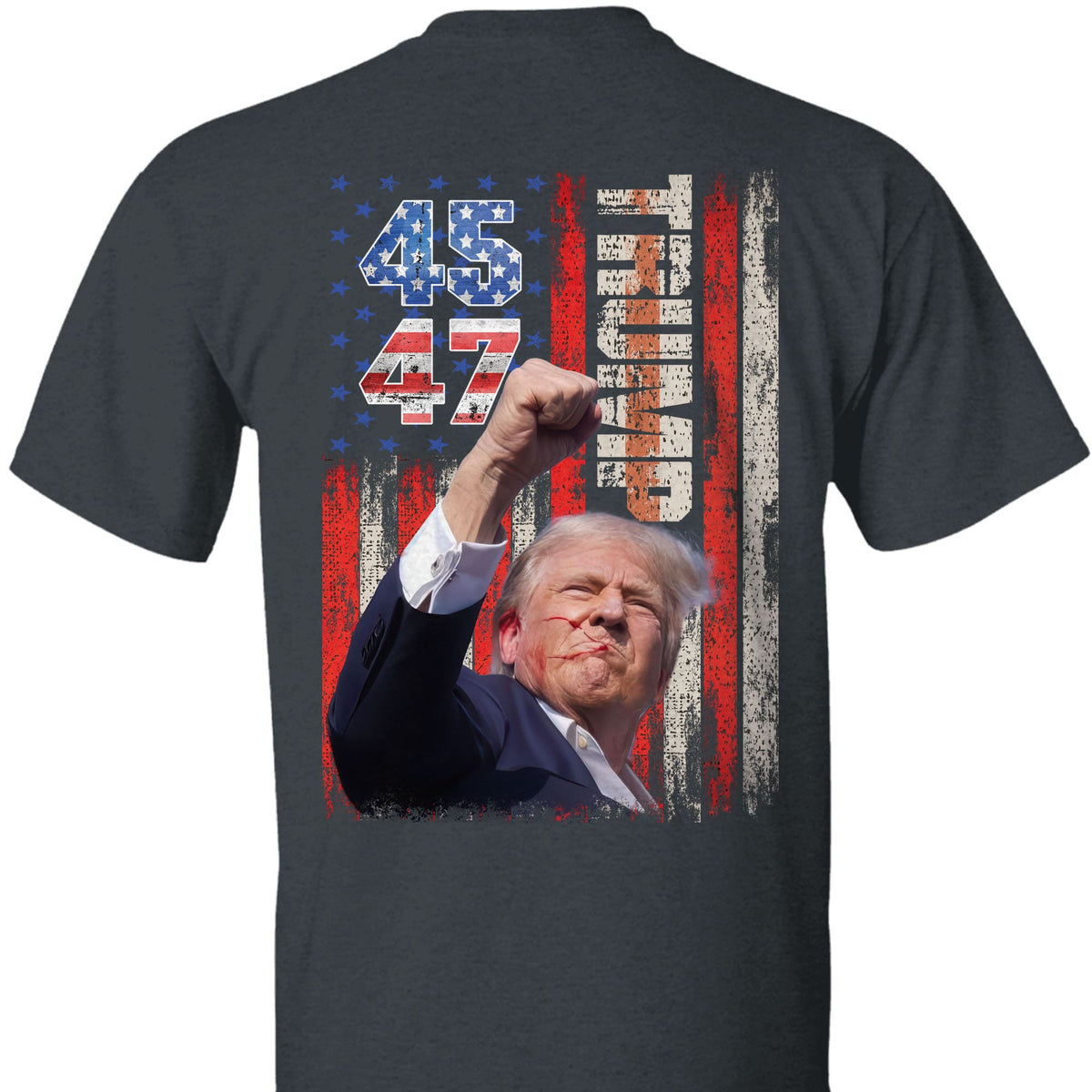 Trump Fight 45 47 Shirt | Political 2024 Shirt | Trump Supporters Backside Shirt Dark T1220 - GOP