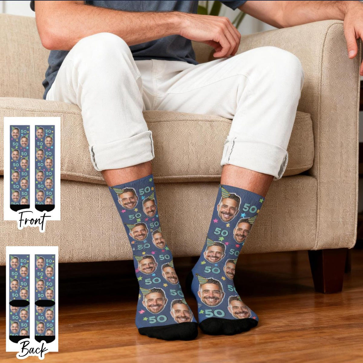 Custom Face Socks, Personalized Photo & Text Socks, Funny Family Christmas Gift, Pet Lover Gift 686264 WFD