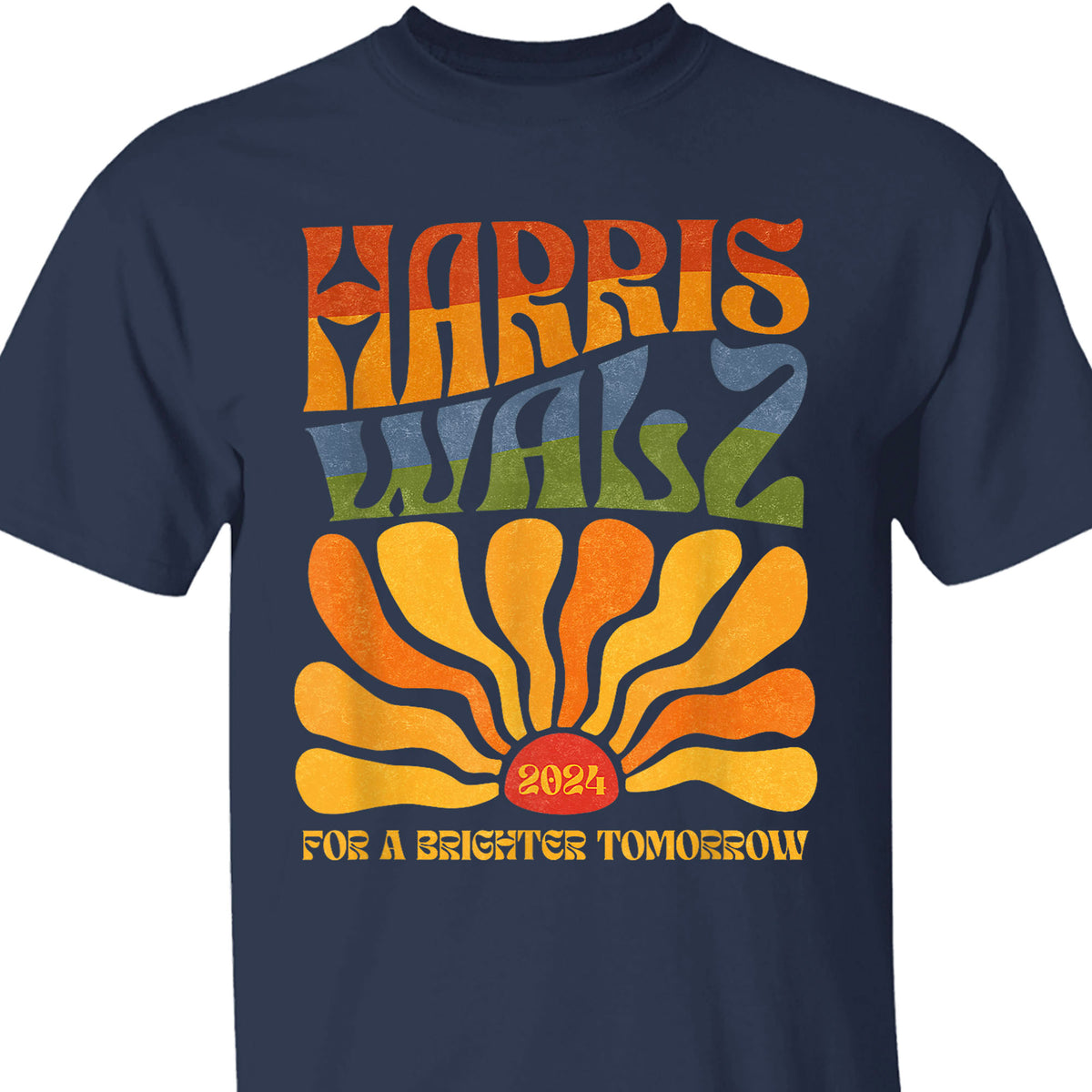 Harris Walz 2024 For A Brighter Tomorrow Boho Aesthetic | Kamala Harris 2024 Shirt | Democrat Shirt Dark T1419 - KH2