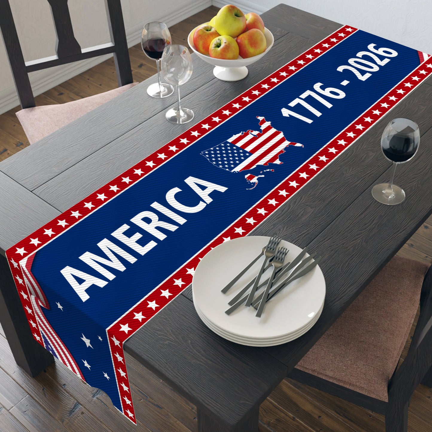 America 1776-2026 Table Runner | 250 Years of America Table Runner | 250 Years Anniversary Home Decor 683633