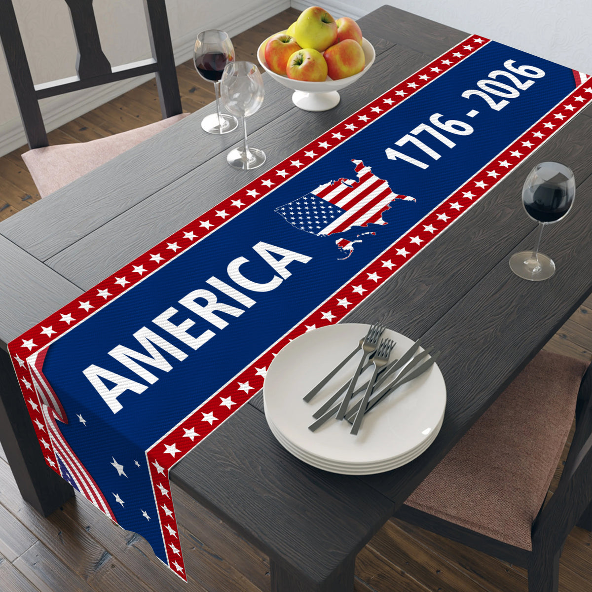America 1776-2026 Table Runner | 250 Years of America Table Runner | 250 Years Anniversary Home Decor 683633