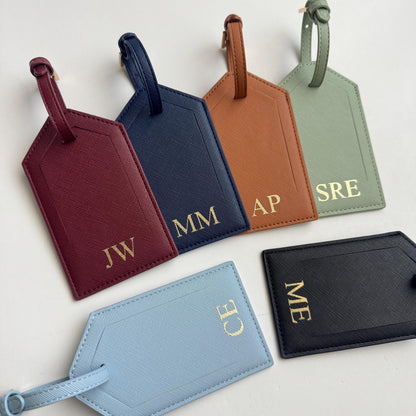 Personalized Saffiano PU Leather Luggage Tag, Custom Gift For Travelers 686343 WFD