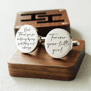 Custom Father Of The Bride Cufflinks | Personalized Daughter's Wedding Gift For Father 684755