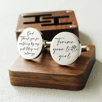 Custom Father Of The Bride Cufflinks | Personalized Daughter's Wedding Gift For Father 684755