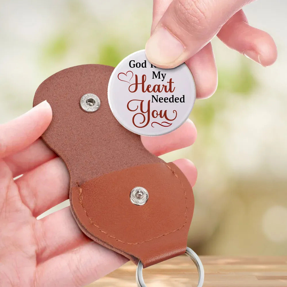 Personalized Only God Knew My Heart Needed You Pocket Hug Coin | Custom Couple Name Leather Keychain Pouch 686664 WFD