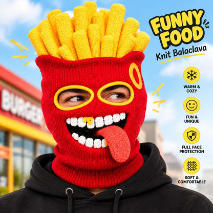 Personalized Funny Food Knit Ski Mask, Custom Balaclava Gift For Ski Lover 686568 WFD
