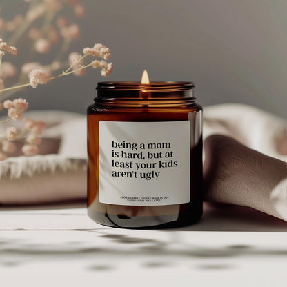 Being A Mom Is Hard Candle, Personalized Scent Candle, Funny Candle Gift For Mother's Day 684858