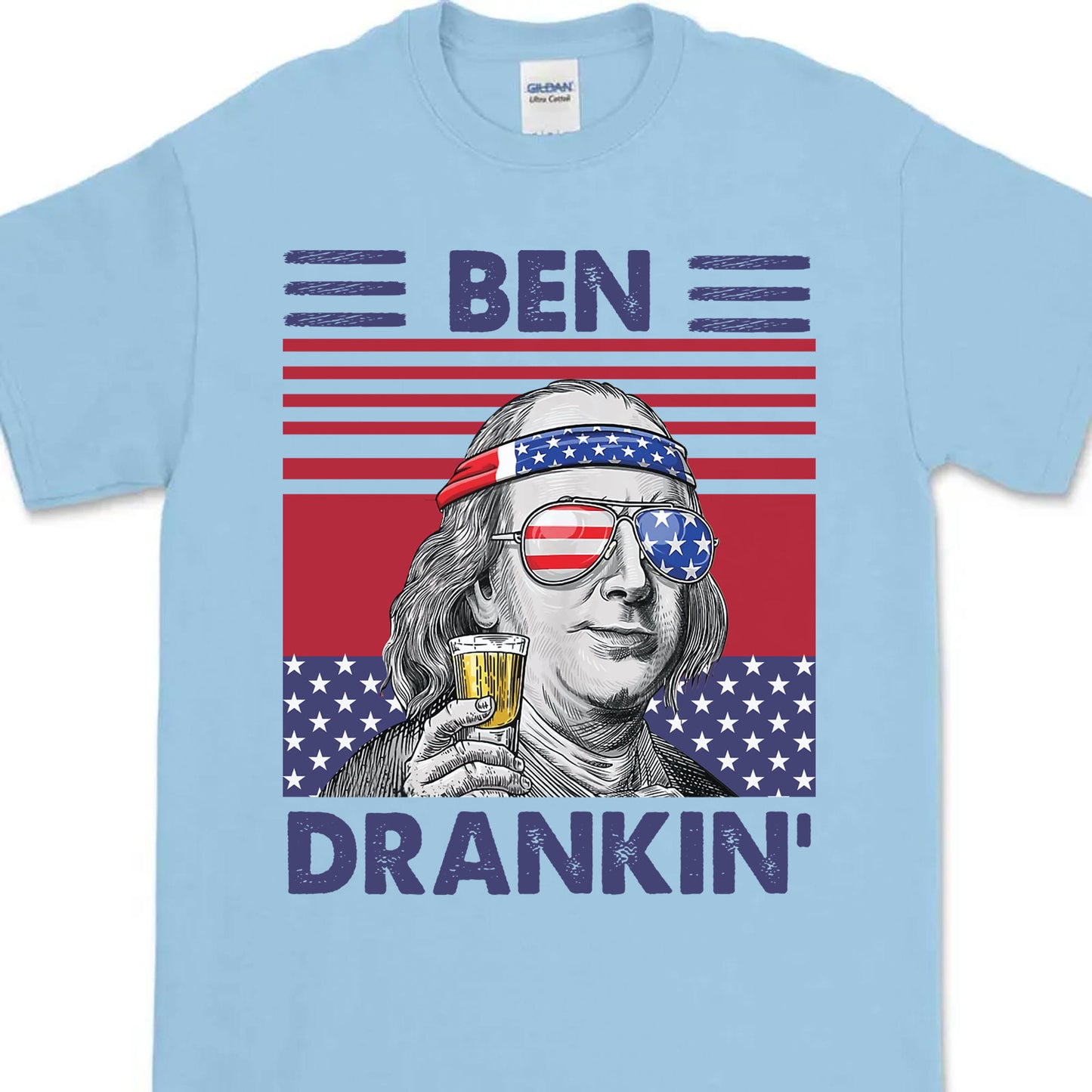 Ben Drankin Funny 4th Of July Drinking Shirt Bright T1191