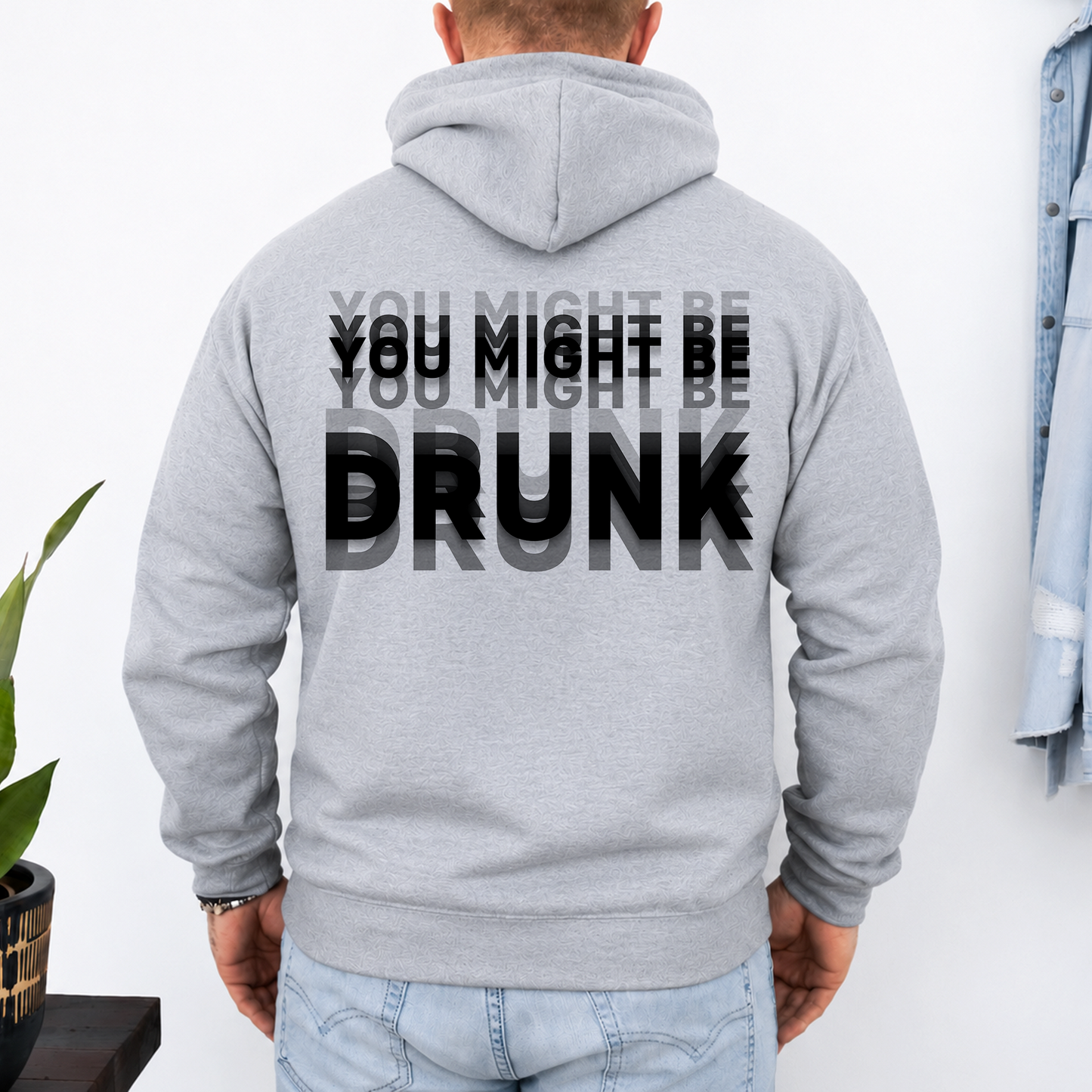 "You Might Be Drunk" Optical Illusion Graphic Backside Bright Shirt, Funny Party Tee 685746
