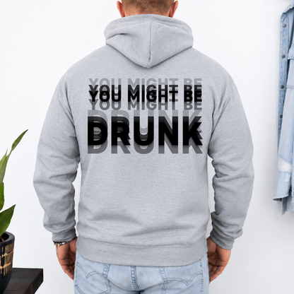 "You Might Be Drunk" Optical Illusion Graphic Backside Bright Shirt, Funny Party Tee 685746