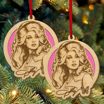 Dolly Parton Rememberance Wooden Ornament, Country Music Christmas Tree Keepsake 686188