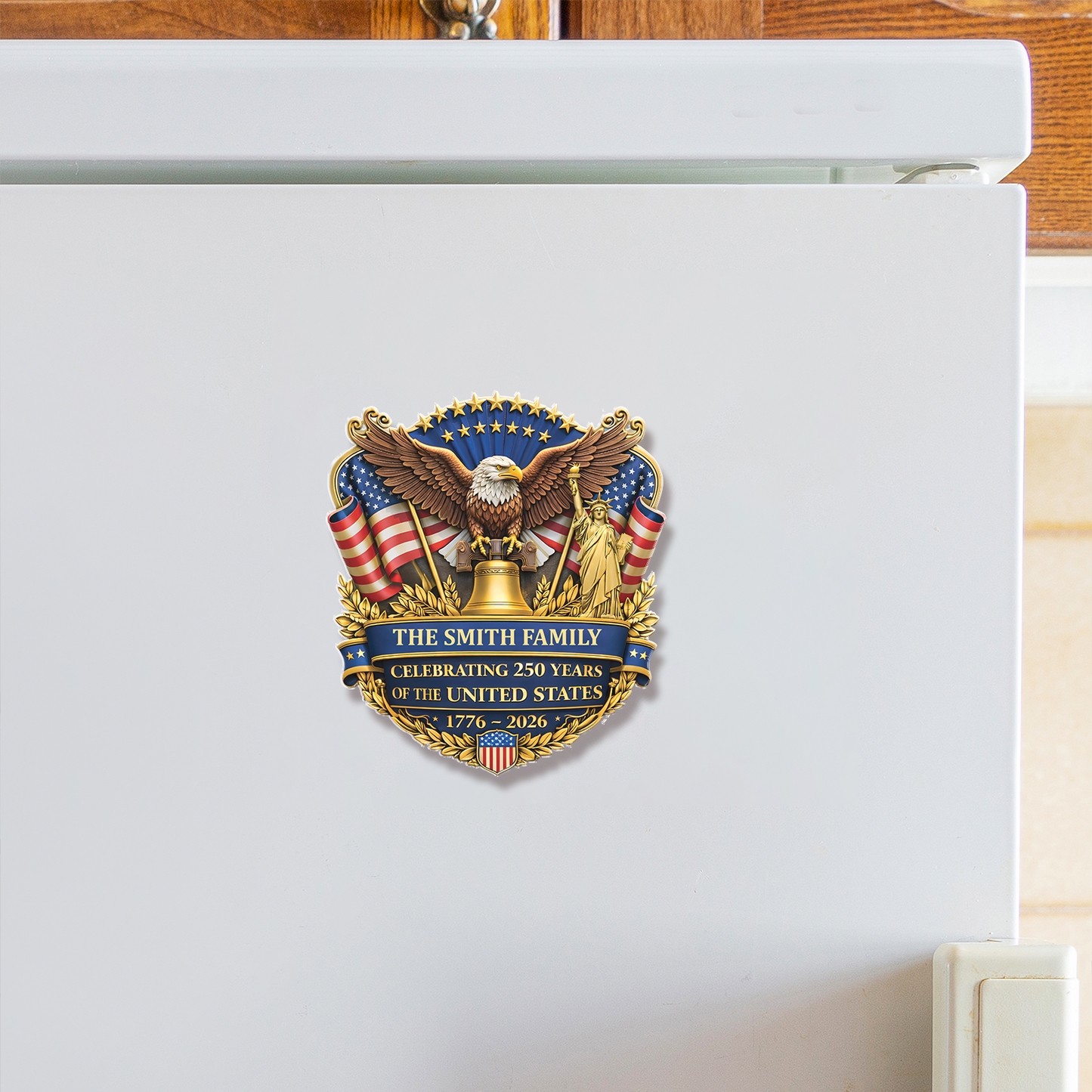 Personalized 250 Years Anniversary America Fridge Magnet | Patriotic 1776–2026 Semiquincentennial Decor 684570