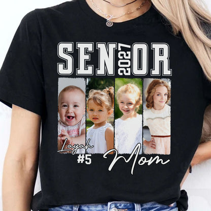 Custom Photo Senior Dad & Mom 2027 Dark Shirt, Personalized Graduation Tee, Proud Senior Parents Gift 685802