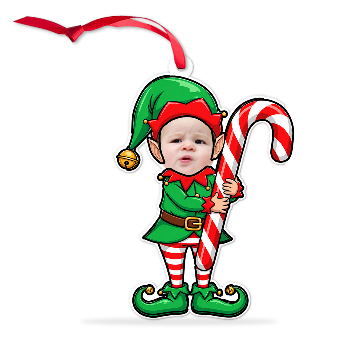 Custom Photo Baby Christmas Acrylic Ornament, Personalized Baby Elf Ornament, Gift For Family 686212