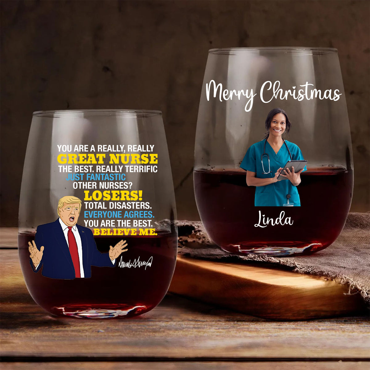 Personalized You're Really Great Nurse Wine Glass | Custom Photo Wine Glass | Personalized Gift For Mom | Gift For Wife 682703
