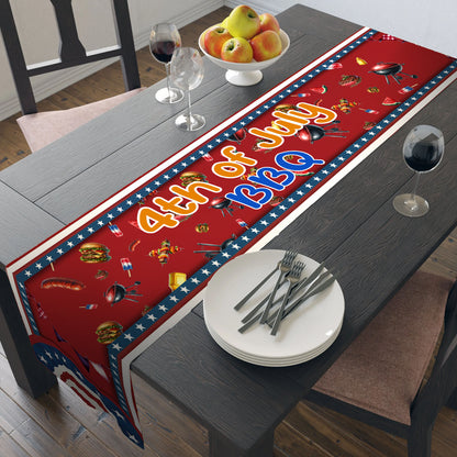 BBQ 4th of July Table Runner | Patriotic American Independence Day | Trump 4th Of July Table Runner For Kitchen 682359 - GOP