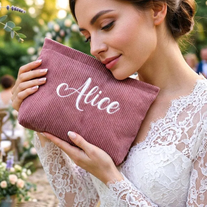 Personalized Corduroy Makeup Bag | Custom Name Makeup Bag Gift For Women | Mother's Day Gifts Bag 684741