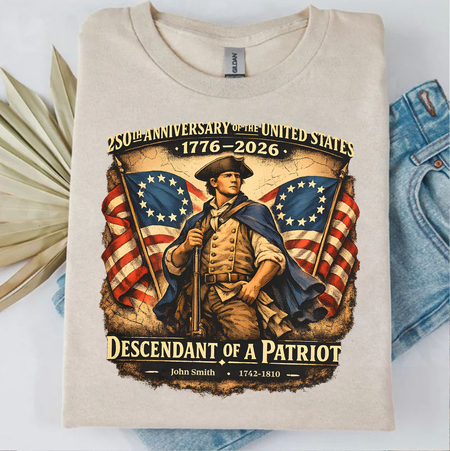 USA 250th Anniversary 1776 - 2026 Bright Shirt | Personalized Descendant Of A Patriot Shirt 684418