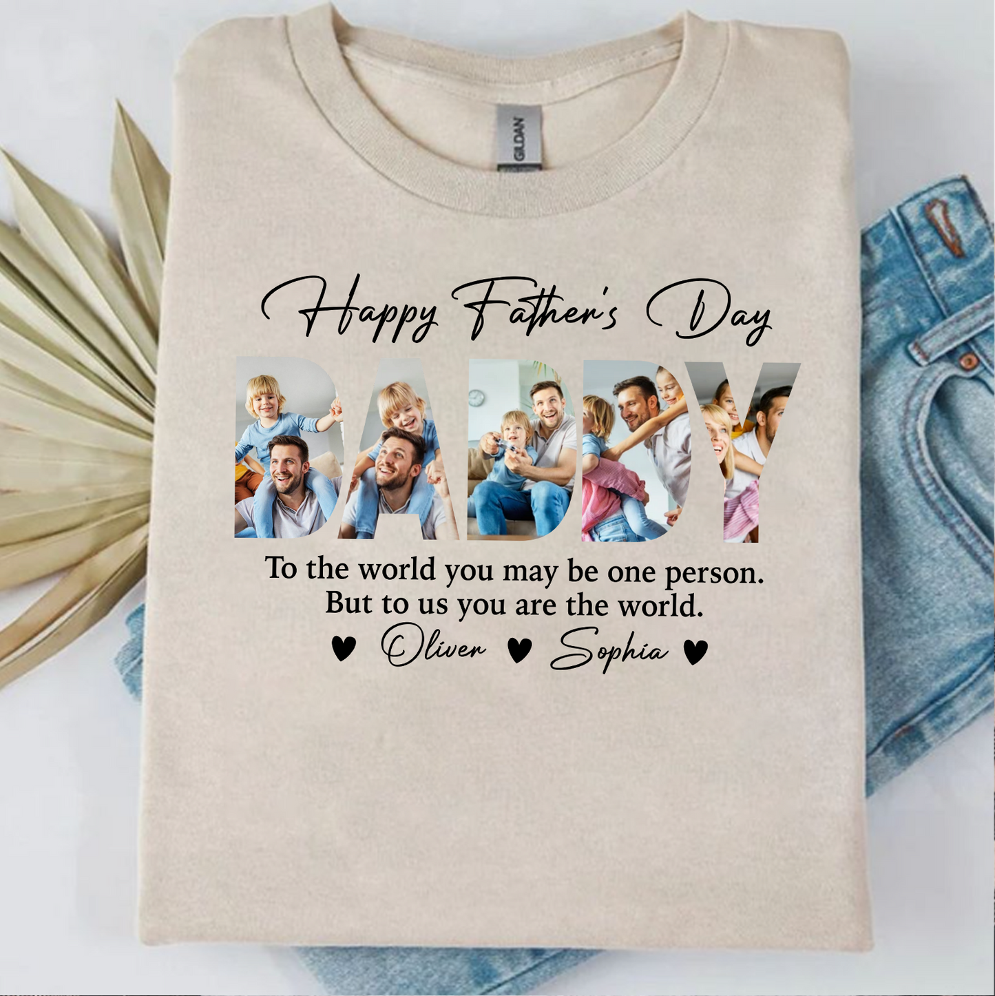 Custom Photo Happy Father's Day Bright Shirt, Personalized Family Tee, Gift For Dad 685084