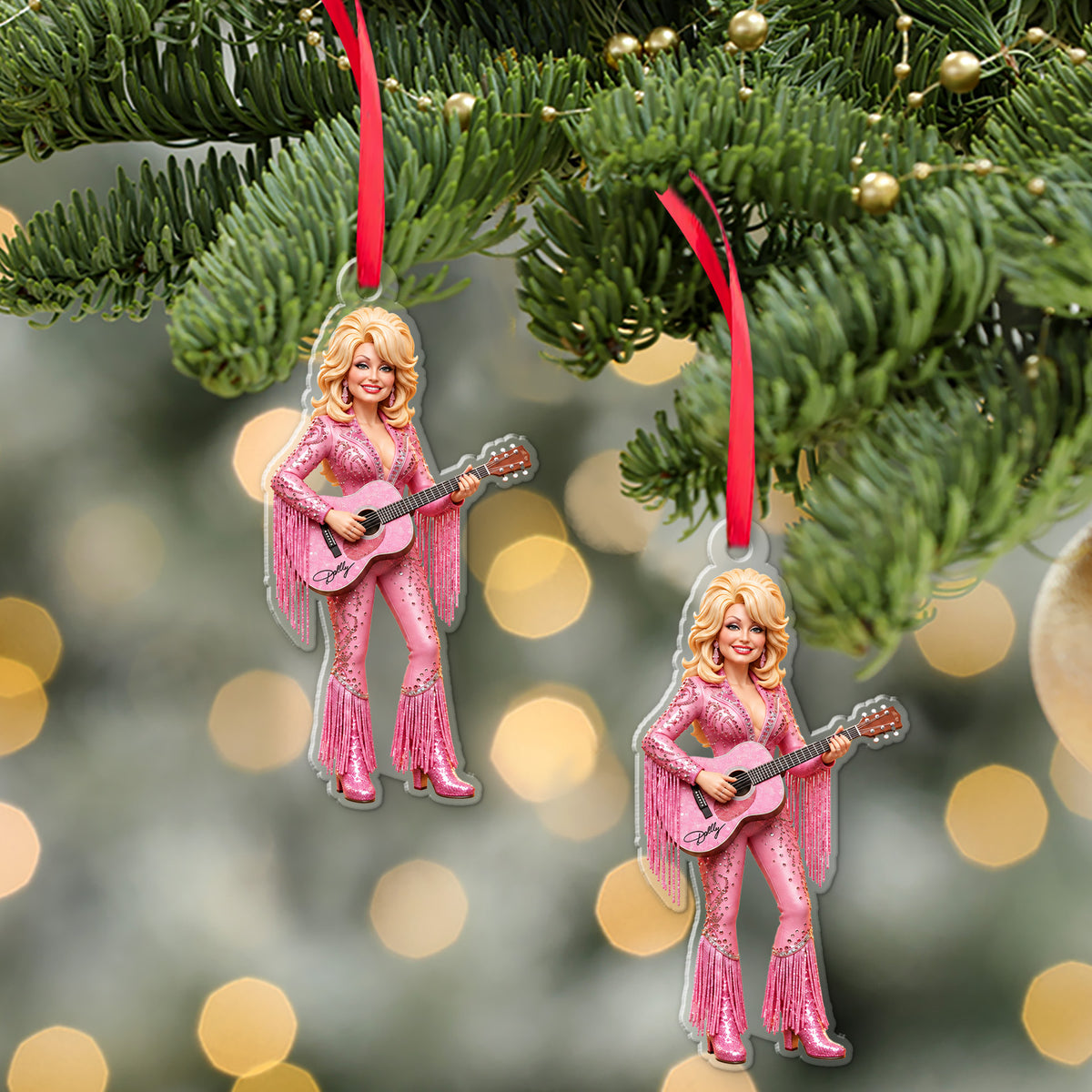 Dolly Parton Memorial Acrylic Ornament, Country Music Christmas Ornament, Dolly Fan Gift 686305