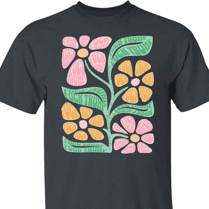 Subtle Floral 8647 Anti Trump Shirt – Progressive Fuck Trump Tee For Democrats And Pro-Democracy Supporters Dark Shirt 682197