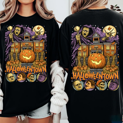Personalized Halloweentown Front And Back Dark Shirt, Halloween Unisex Graphic T-Shirt 685626