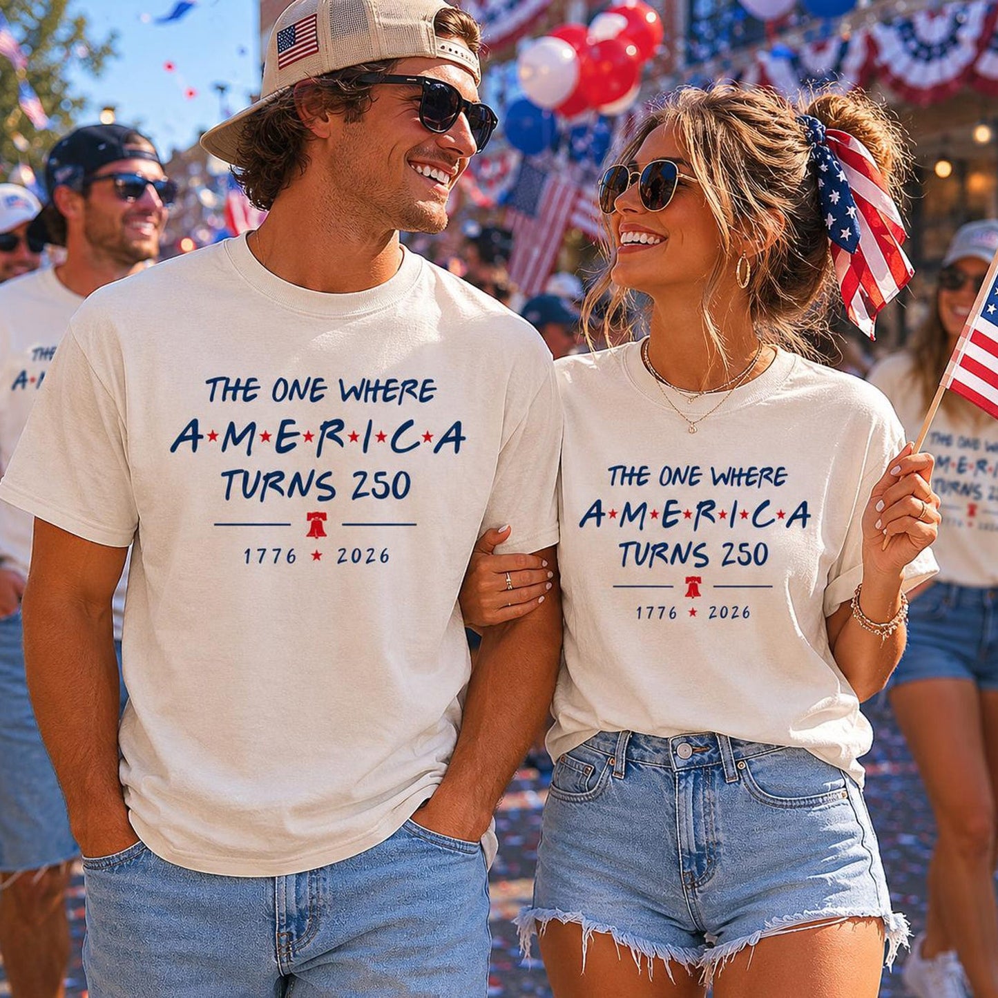 The One Where America Turns 250 - USA 250th Anniversary Bright Shirt, Patriotic 4th Of July Tee 685277