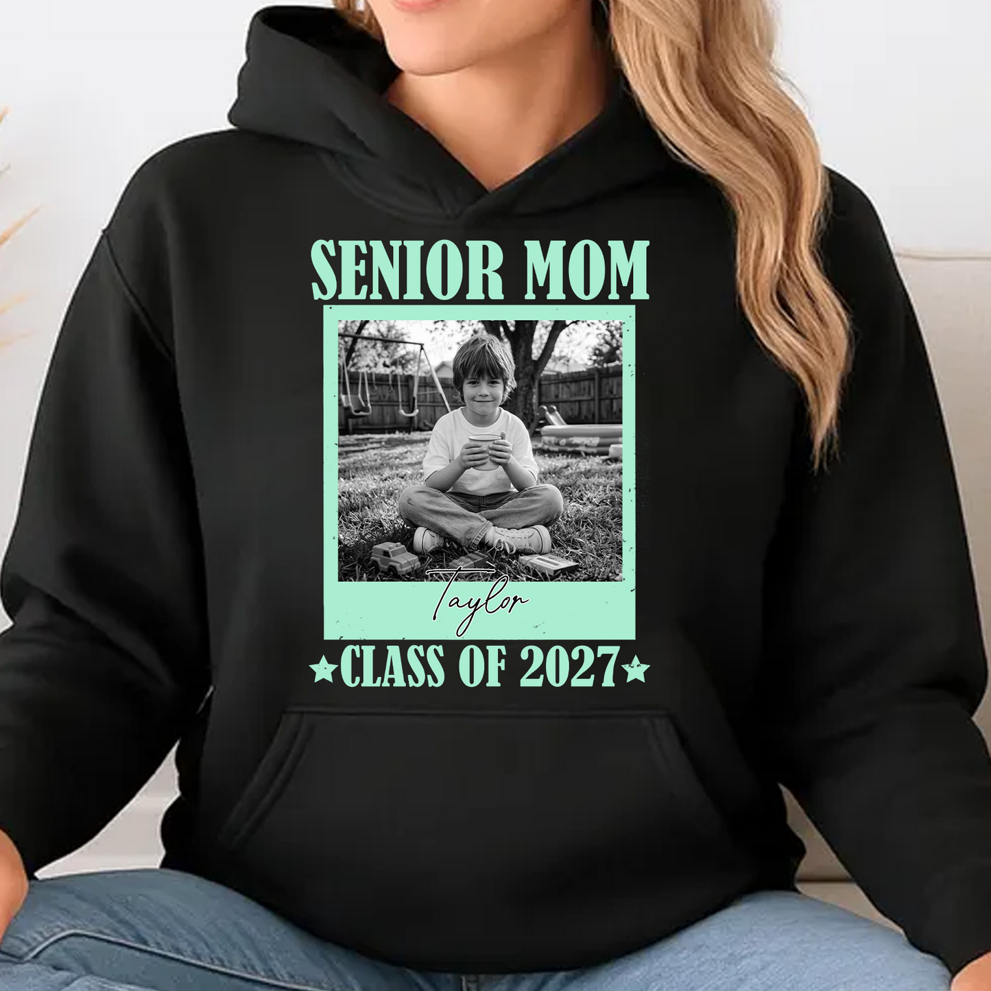Personalized Senior Dad Mom 2027 Dark Shirt, Custom Photo Class Of 2027 Tee, Graduation Gift For Family 685374
