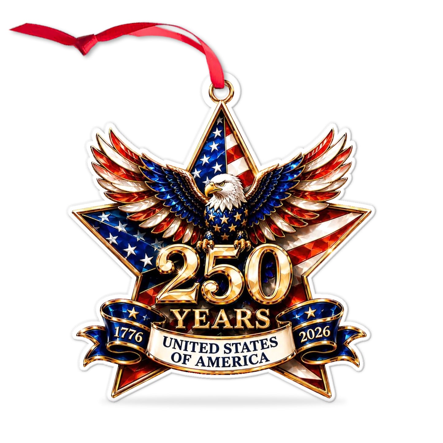 250th Anniversary USA Acrylic Ornament | Patriotic 1776-2026 Eagle Ornament | American Independence Keepsake 685771