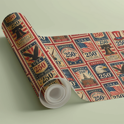 USA 250th Anniversary Wrapping Paper, 1776-2026 Patriotic Gift Wrap, Christmas Decor Gift 686223