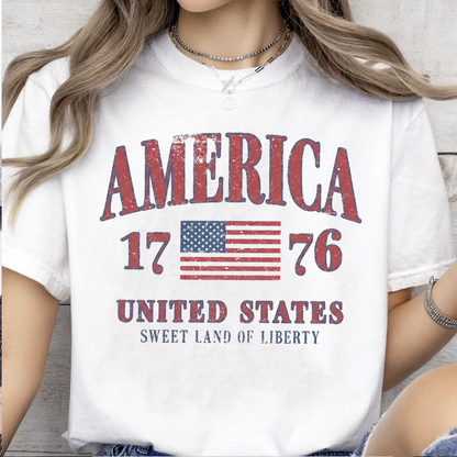 Retro America Sweet Land Of Liberty - USA 250th Anniversary Bright Shirt, Patriotic 4th Of July T-Shirt, America Flag Tee 685229