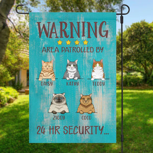 Warning Area Patrolled By Cats Personalized Custom Cat Garden Flag C414