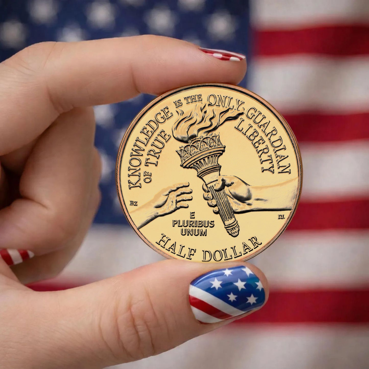 United States 250th Anniversary Half Dollar Coin, Patriotic 1776-2026 Liberty Torch Gift 685811